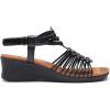 imageDREAM PAIRS Womens Comfortable Strappy Low Heel Open Toe SlipOn Wedge Sandals Arch Support for Summer Dressy ShoesBlack
