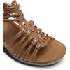 imageDREAM PAIRS Womens Comfortable Strappy Low Heel Open Toe SlipOn Wedge Sandals Arch Support for Summer Dressy ShoesBrown