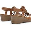 imageDREAM PAIRS Womens Comfortable Strappy Low Heel Open Toe SlipOn Wedge Sandals Arch Support for Summer Dressy ShoesBrown