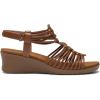 imageDREAM PAIRS Womens Comfortable Strappy Low Heel Open Toe SlipOn Wedge Sandals Arch Support for Summer Dressy ShoesBrown
