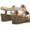 imageDREAM PAIRS Womens Comfortable Strappy Low Heel Open Toe SlipOn Wedge Sandals Arch Support for Summer Dressy ShoesNude