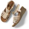 imageDREAM PAIRS Womens Comfortable Strappy Low Heel Open Toe SlipOn Wedge Sandals Arch Support for Summer Dressy ShoesNude