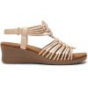 imageDREAM PAIRS Womens Comfortable Strappy Low Heel Open Toe SlipOn Wedge Sandals Arch Support for Summer Dressy ShoesNude