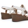 imageDREAM PAIRS Womens Comfortable Strappy Low Heel Open Toe SlipOn Wedge Sandals Arch Support for Summer Dressy ShoesWhite