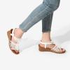 imageDREAM PAIRS Womens Comfortable Strappy Low Heel Open Toe SlipOn Wedge Sandals Arch Support for Summer Dressy ShoesWhite