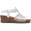 imageDREAM PAIRS Womens Comfortable Strappy Low Heel Open Toe SlipOn Wedge Sandals Arch Support for Summer Dressy ShoesWhite