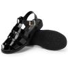 imageDREAM PAIRS Womens Fisherman Gladiator Braided Flat Sandal Cute Woven Strappy Closed Toe Shoes for SummerBlackpat