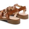 imageDREAM PAIRS Womens Fisherman Gladiator Braided Flat Sandal Cute Woven Strappy Closed Toe Shoes for SummerBrownpu