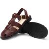 imageDREAM PAIRS Womens Fisherman Gladiator Braided Flat Sandal Cute Woven Strappy Closed Toe Shoes for SummerBurgundypu