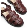 imageDREAM PAIRS Womens Fisherman Gladiator Braided Flat Sandal Cute Woven Strappy Closed Toe Shoes for SummerBurgundypu