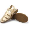 imageDREAM PAIRS Womens Fisherman Gladiator Braided Flat Sandal Cute Woven Strappy Closed Toe Shoes for SummerGoldmetallic