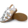 imageDREAM PAIRS Womens Fisherman Gladiator Braided Flat Sandal Cute Woven Strappy Closed Toe Shoes for SummerSilverpu