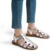 imageDREAM PAIRS Womens Fisherman Gladiator Braided Flat Sandal Cute Woven Strappy Closed Toe Shoes for SummerSilverpu