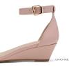 imageDREAM PAIRS Womens Ingrid Ankle Strap Low Wedge SandalBlushPat