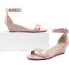 imageDREAM PAIRS Womens Ingrid Ankle Strap Low Wedge SandalBlushPat