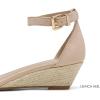 imageDREAM PAIRS Womens Ingrid Ankle Strap Low Wedge SandalEspadrillesNudeSuede