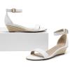 imageDREAM PAIRS Womens Ingrid Ankle Strap Low Wedge SandalEspadrillesWhitePu