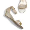imageDREAM PAIRS Womens Ingrid Ankle Strap Low Wedge SandalGoldPlaid