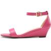 imageDREAM PAIRS Womens Ingrid Ankle Strap Low Wedge SandalHot Pinkpu