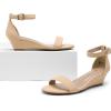imageDREAM PAIRS Womens Ingrid Ankle Strap Low Wedge SandalNudeNubuck