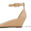 imageDREAM PAIRS Womens Ingrid Ankle Strap Low Wedge SandalNudeNubuck
