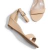 imageDREAM PAIRS Womens Ingrid Ankle Strap Low Wedge SandalNudeNubuck