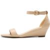 imageDREAM PAIRS Womens Ingrid Ankle Strap Low Wedge SandalNudepu1