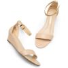 imageDREAM PAIRS Womens Ingrid Ankle Strap Low Wedge SandalNudepu1