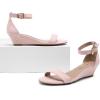 imageDREAM PAIRS Womens Ingrid Ankle Strap Low Wedge SandalPinkSuede