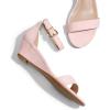 imageDREAM PAIRS Womens Ingrid Ankle Strap Low Wedge SandalPinkSuede