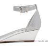 imageDREAM PAIRS Womens Ingrid Ankle Strap Low Wedge SandalSilverPlaid