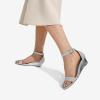 imageDREAM PAIRS Womens Ingrid Ankle Strap Low Wedge SandalSilverPlaid