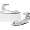 imageDREAM PAIRS Womens Ingrid Ankle Strap Low Wedge SandalSilverPlaid