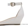 imageDREAM PAIRS Womens Ingrid Ankle Strap Low Wedge SandalWhitePu2
