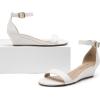 imageDREAM PAIRS Womens Ingrid Ankle Strap Low Wedge SandalWhitePu2