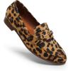 imageDREAM PAIRS Womens Loafers Penny Loafers Fashion Comfortable Flats Dressy ShoesLeopardsuede