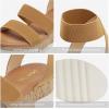 imageDREAM PAIRS Womens Open Toe Ankle Strap Casual Flatform Platform Wedges SandalsCamel1