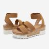 imageDREAM PAIRS Womens Open Toe Ankle Strap Casual Flatform Platform Wedges SandalsCamel1