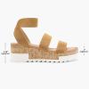 imageDREAM PAIRS Womens Open Toe Ankle Strap Casual Flatform Platform Wedges SandalsCamel1