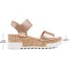 imageDREAM PAIRS Womens Open Toe Ankle Strap Casual Flatform Platform Wedges SandalsChampagne2
