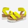 imageDREAM PAIRS Womens Open Toe Ankle Strap Casual Flatform Platform Wedges SandalsNeon Lime1