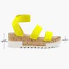 imageDREAM PAIRS Womens Open Toe Ankle Strap Casual Flatform Platform Wedges SandalsNeon Lime1