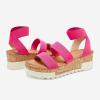 imageDREAM PAIRS Womens Open Toe Ankle Strap Casual Flatform Platform Wedges SandalsNeon Pink1