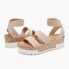 imageDREAM PAIRS Womens Open Toe Ankle Strap Casual Flatform Platform Wedges SandalsNude1
