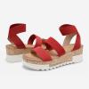 imageDREAM PAIRS Womens Open Toe Ankle Strap Casual Flatform Platform Wedges SandalsRed1