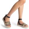 imageDREAM PAIRS Womens Platform Espadrilles Casual Ankle Strap Wedge Sandals Comfortable Dressy Summer ShoesBlackBrownknit