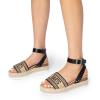 imageDREAM PAIRS Womens Platform Espadrilles Casual Ankle Strap Wedge Sandals Comfortable Dressy Summer ShoesBlackBrownknit