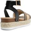 imageDREAM PAIRS Womens Platform Espadrilles Casual Ankle Strap Wedge Sandals Comfortable Dressy Summer ShoesBlackBrownknit