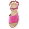 imageDREAM PAIRS Womens Platform Espadrilles Casual Ankle Strap Wedge Sandals Comfortable Dressy Summer ShoesHot Pink