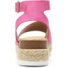 imageDREAM PAIRS Womens Platform Espadrilles Casual Ankle Strap Wedge Sandals Comfortable Dressy Summer ShoesHot Pink